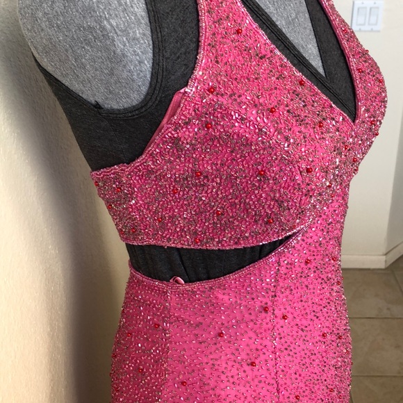 Scala Pink Strapless Formal Gown - Picture 4 of 16